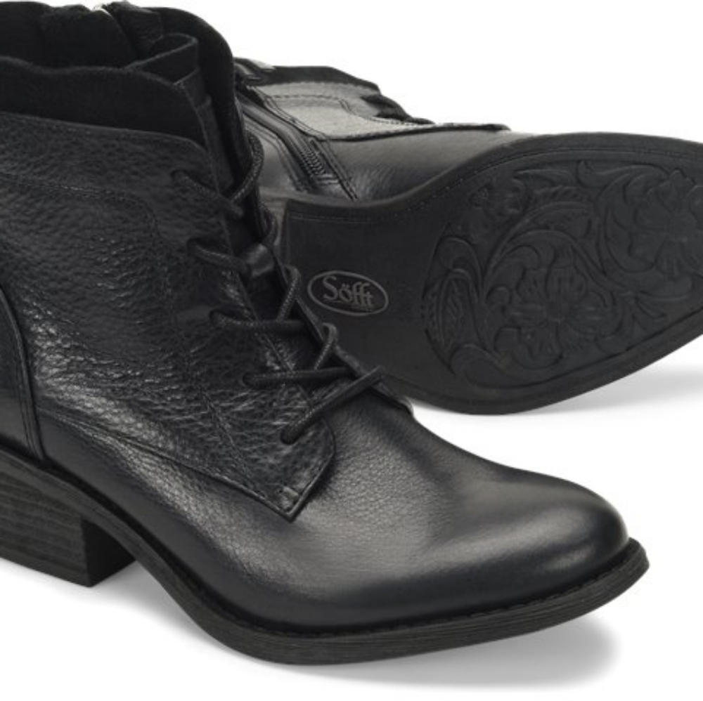 Black Leather Lace Up Combat Boots